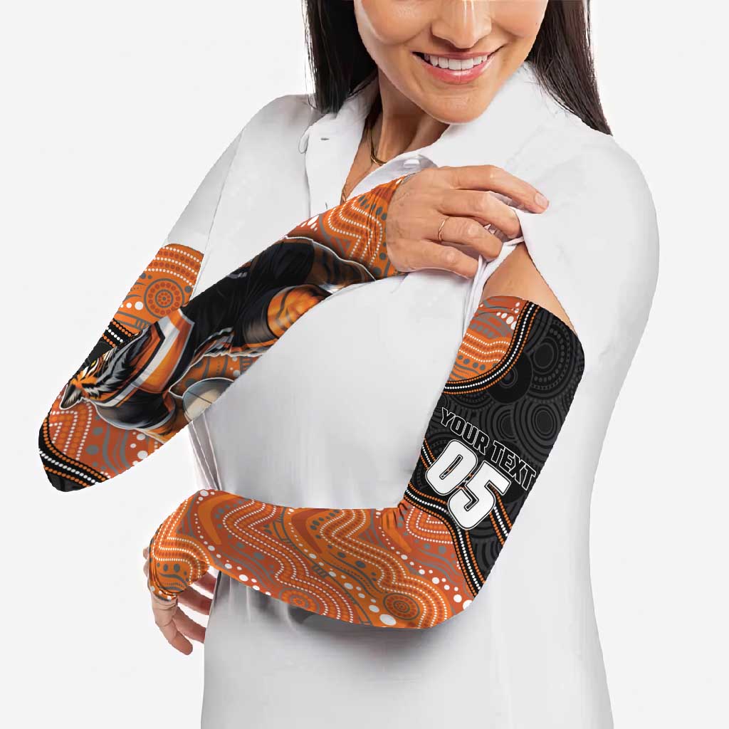 Custom Tigers Arm Sleeves Warrior Mascot With Aboriginal Indigenous