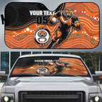 Custom Tigers Auto Sun Shade Warrior Mascot With Aboriginal Indigenous