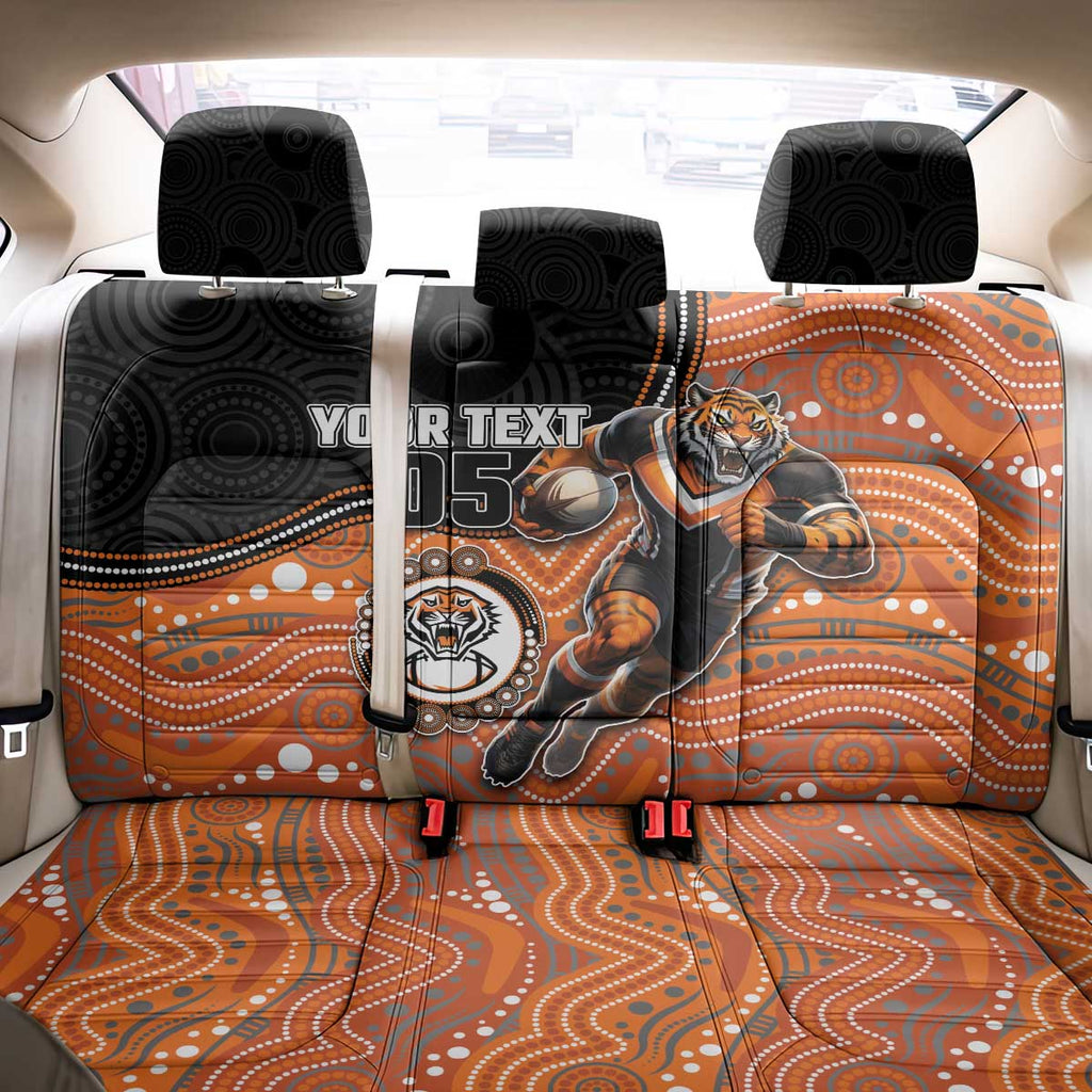 Custom Tigers Back Car Seat Cover Warrior Mascot With Aboriginal Indigenous