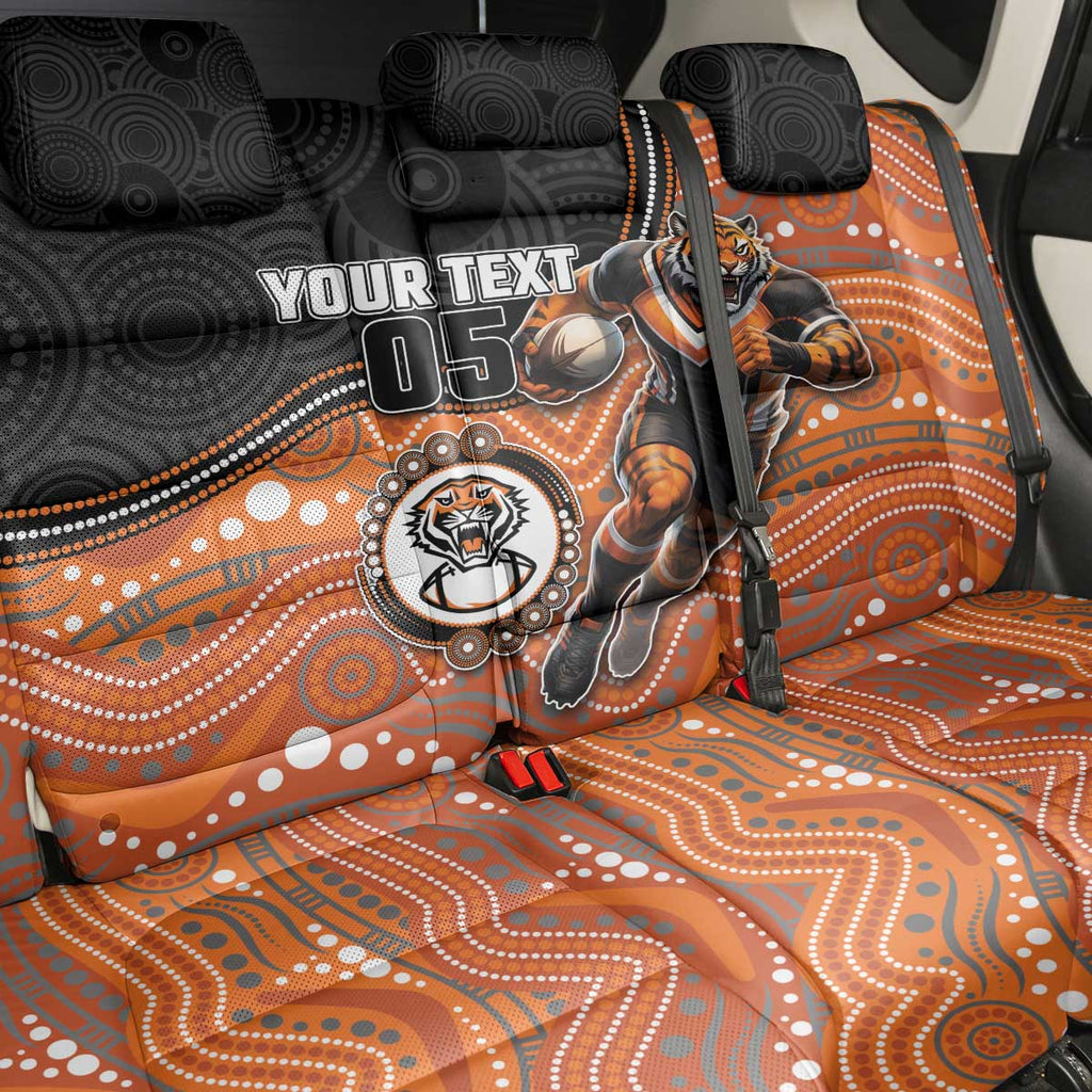 Custom Tigers Back Car Seat Cover Warrior Mascot With Aboriginal Indigenous