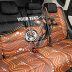 Custom Tigers Back Car Seat Cover Warrior Mascot With Aboriginal Indigenous