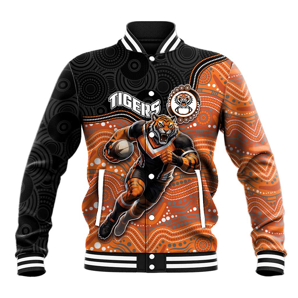 Custom Tigers Baseball Jacket Warrior Mascot With Aboriginal Indigenous