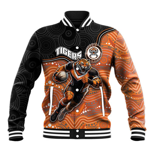 Custom Tigers Baseball Jacket Warrior Mascot With Aboriginal Indigenous
