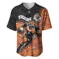 Custom Tigers Baseball Jersey Warrior Mascot With Aboriginal Indigenous