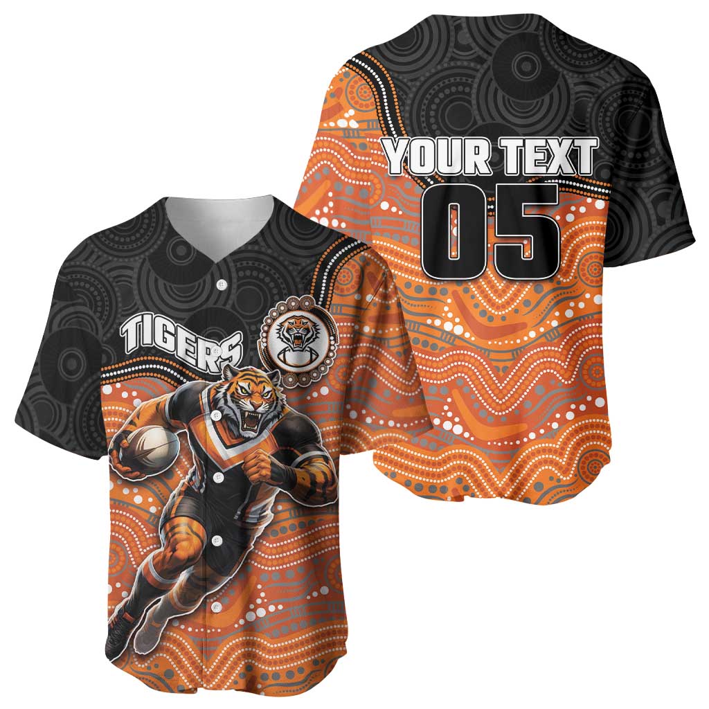 Custom Tigers Baseball Jersey Warrior Mascot With Aboriginal Indigenous