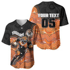 Custom Tigers Baseball Jersey Warrior Mascot With Aboriginal Indigenous