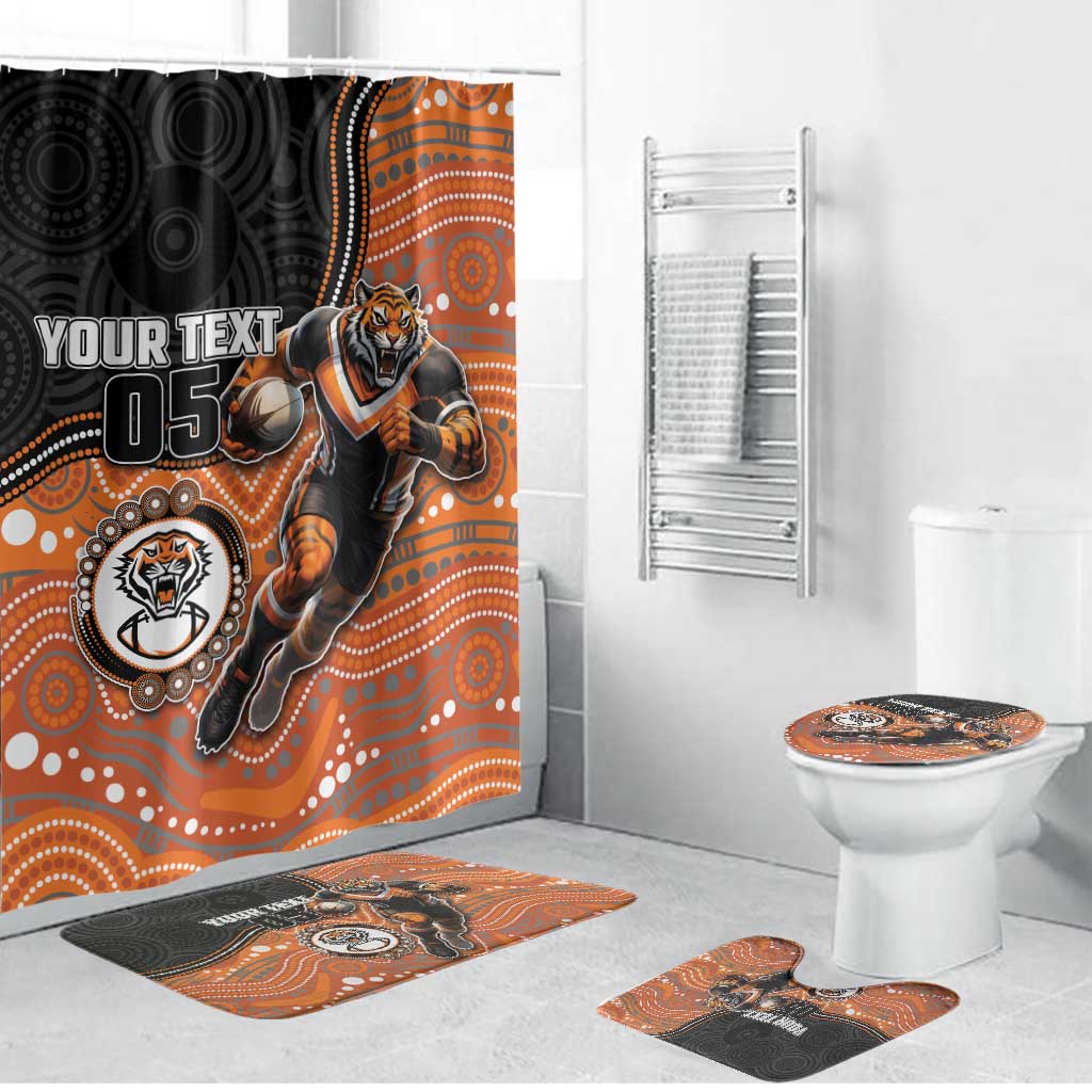 Custom Tigers Bathroom Set Warrior Mascot With Aboriginal Indigenous