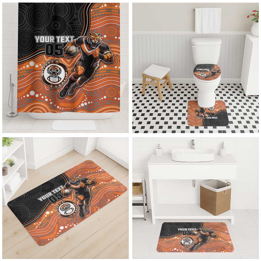 Custom Tigers Bathroom Set Warrior Mascot With Aboriginal Indigenous
