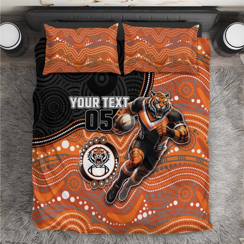Custom Tigers Bedding Set Warrior Mascot With Aboriginal Indigenous
