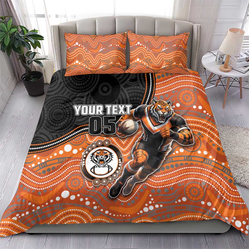 Custom Tigers Bedding Set Warrior Mascot With Aboriginal Indigenous