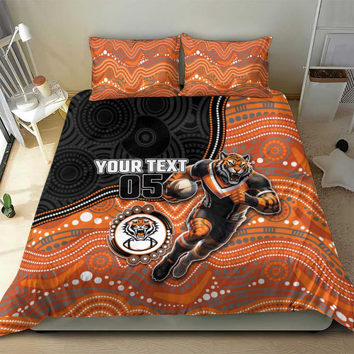Custom Tigers Bedding Set Warrior Mascot With Aboriginal Indigenous