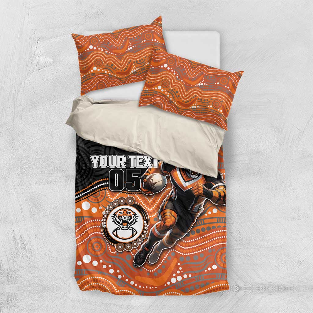 Custom Tigers Bedding Set Warrior Mascot With Aboriginal Indigenous