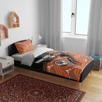 Custom Tigers Bedding Set Warrior Mascot With Aboriginal Indigenous