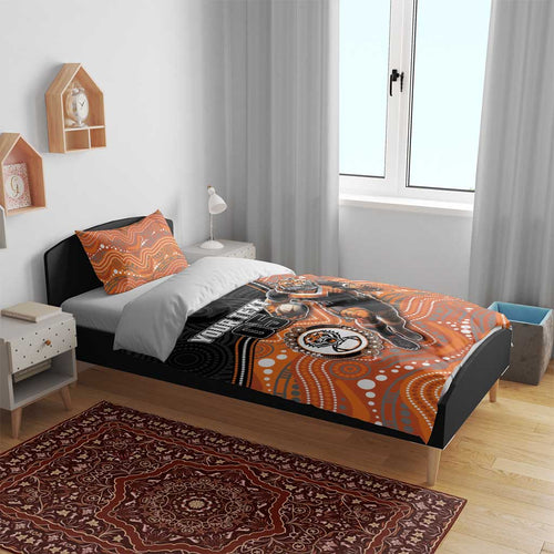 Custom Tigers Bedding Set Warrior Mascot With Aboriginal Indigenous