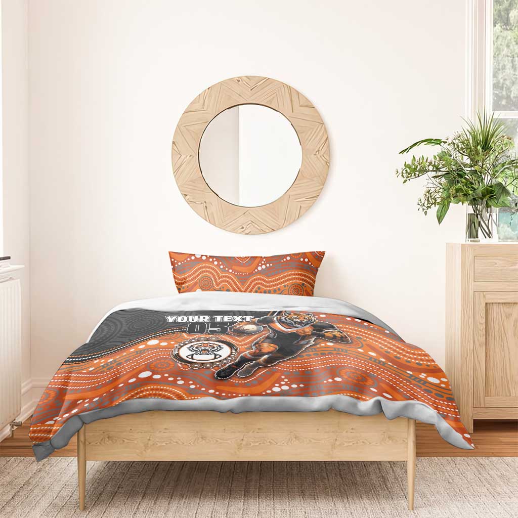 Custom Tigers Bedding Set Warrior Mascot With Aboriginal Indigenous
