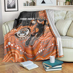 Custom Tigers Blanket Warrior Mascot With Aboriginal Indigenous