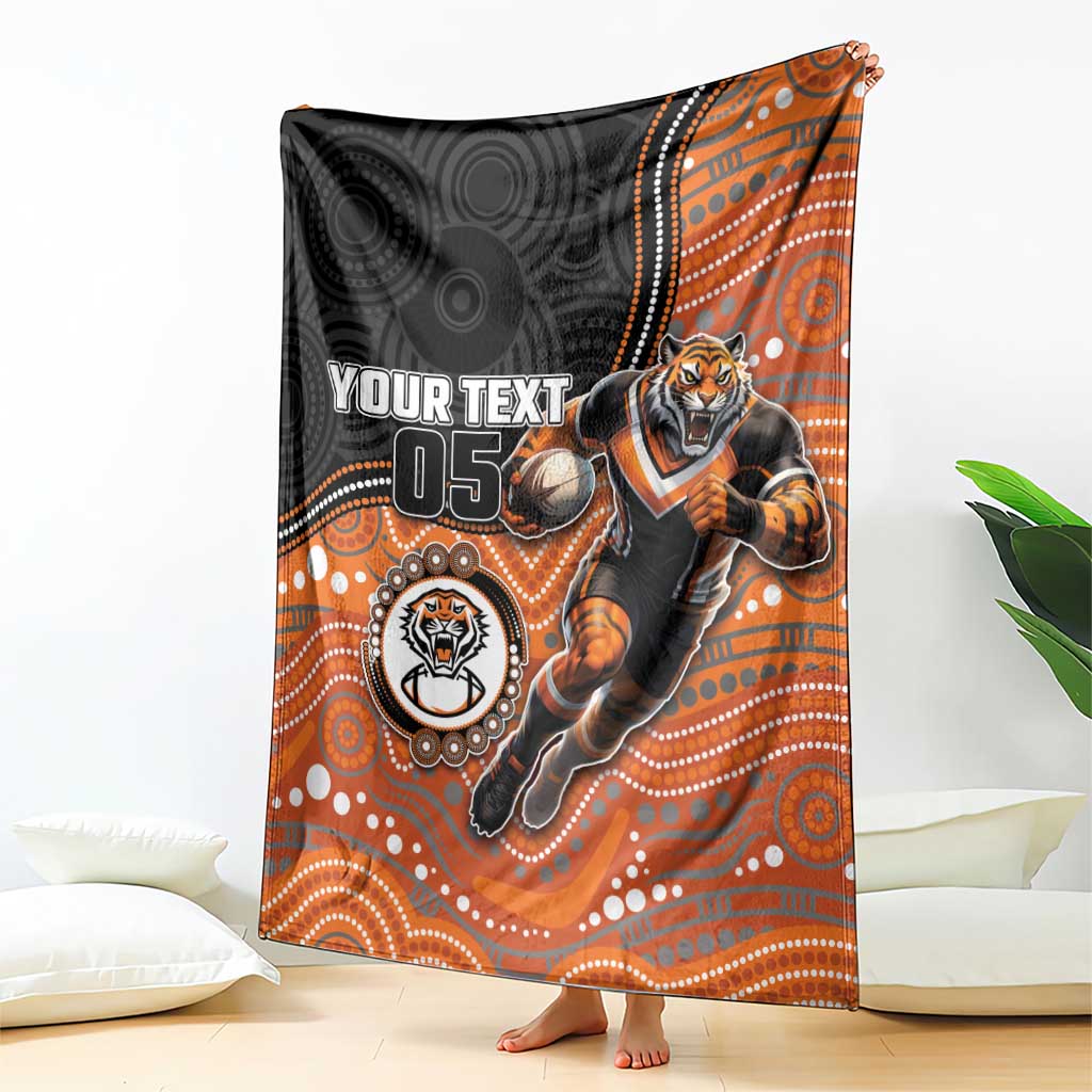 Custom Tigers Blanket Warrior Mascot With Aboriginal Indigenous
