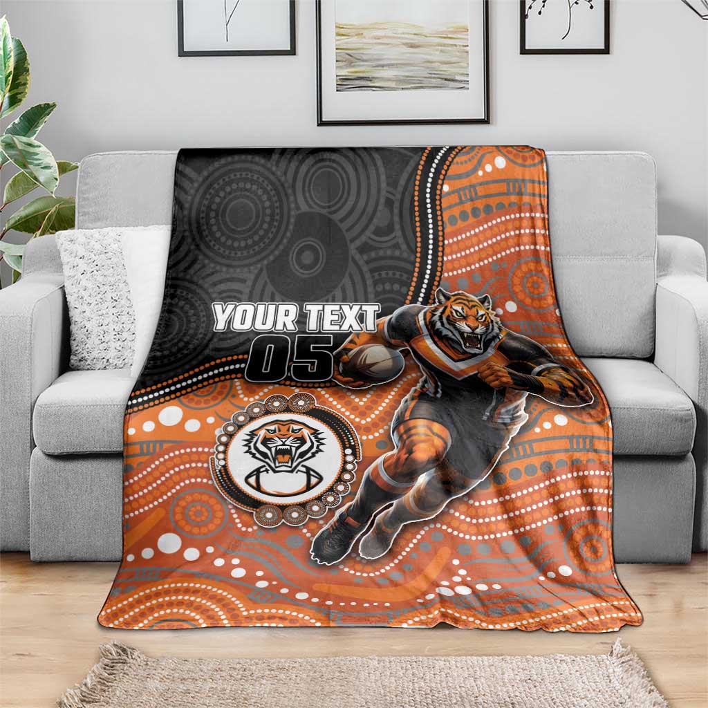 Custom Tigers Blanket Warrior Mascot With Aboriginal Indigenous
