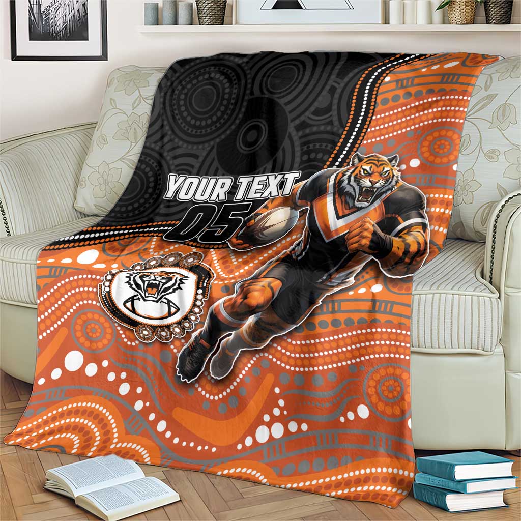 Custom Tigers Blanket Warrior Mascot With Aboriginal Indigenous