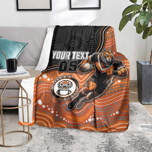 Custom Tigers Blanket Warrior Mascot With Aboriginal Indigenous
