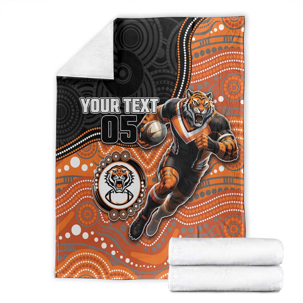 Custom Tigers Blanket Warrior Mascot With Aboriginal Indigenous