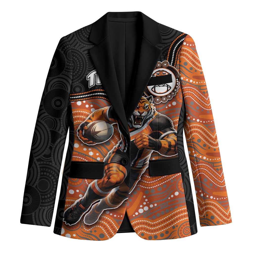 Custom Tigers Blazer Warrior Mascot With Aboriginal Indigenous