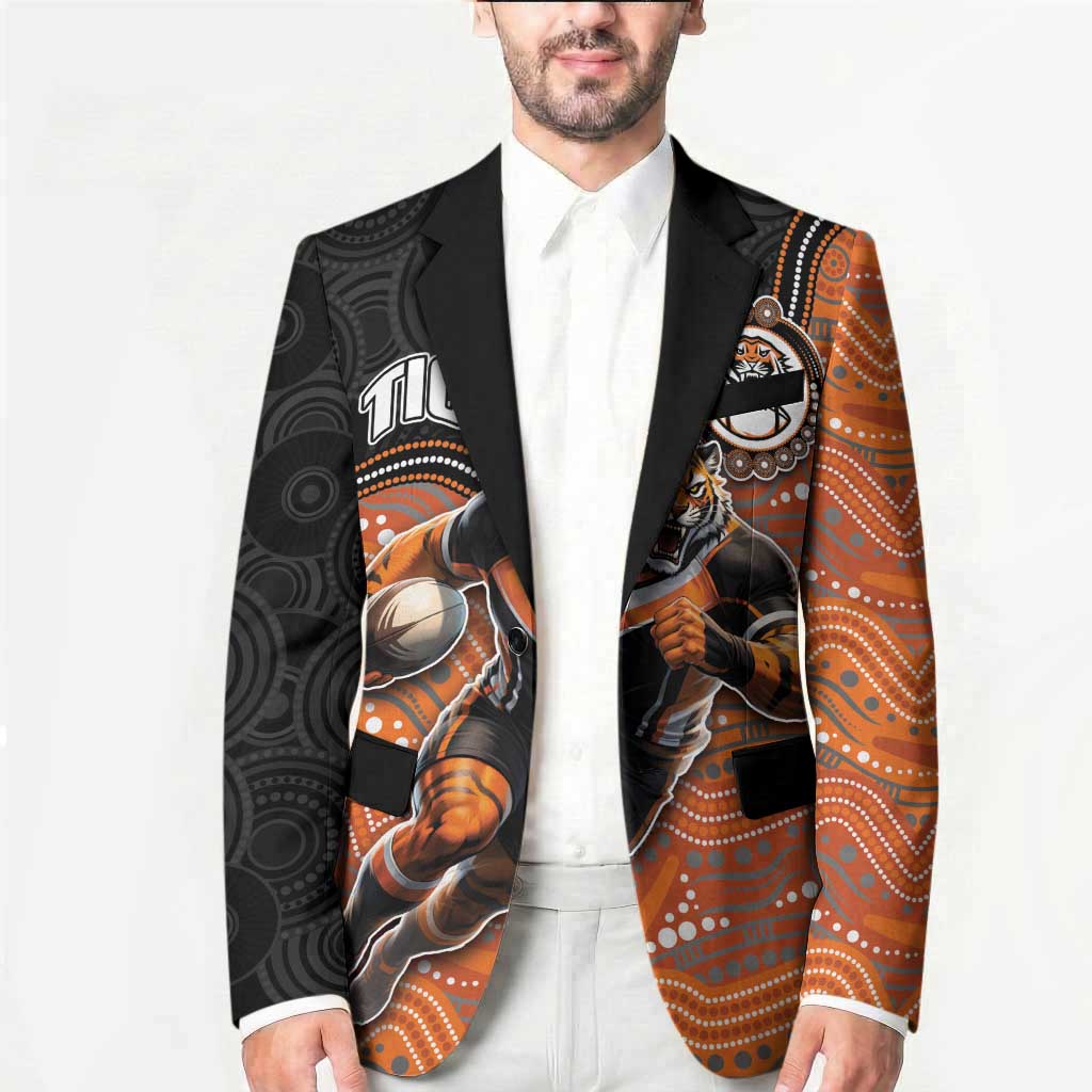 Custom Tigers Blazer Warrior Mascot With Aboriginal Indigenous