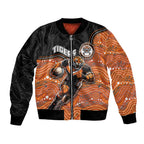 Custom Tigers Bomber Jacket Warrior Mascot With Aboriginal Indigenous