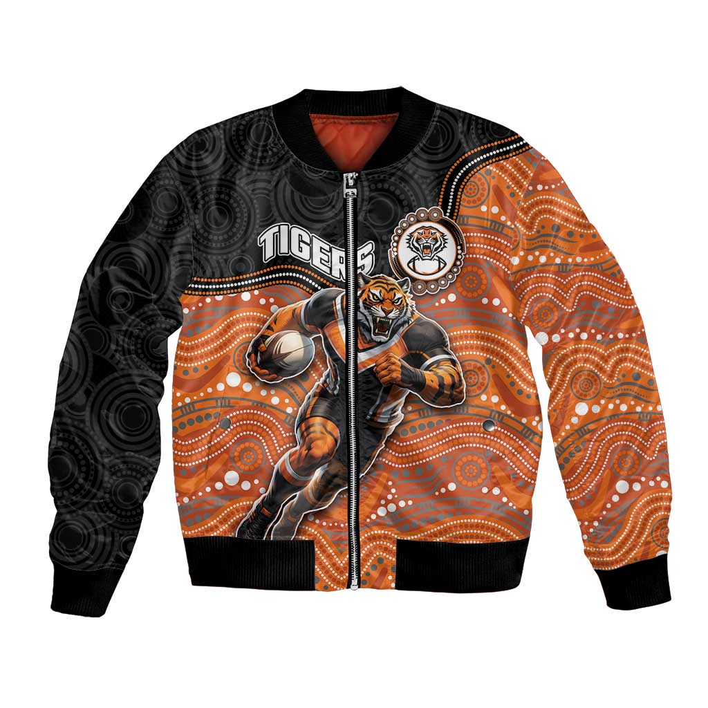 Custom Tigers Bomber Jacket Warrior Mascot With Aboriginal Indigenous