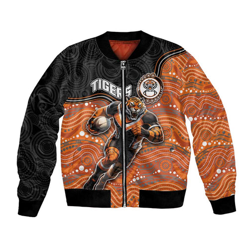 Custom Tigers Bomber Jacket Warrior Mascot With Aboriginal Indigenous