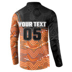 Custom Tigers Button Sweatshirt Warrior Mascot With Aboriginal Indigenous