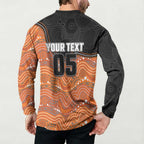 Custom Tigers Button Sweatshirt Warrior Mascot With Aboriginal Indigenous