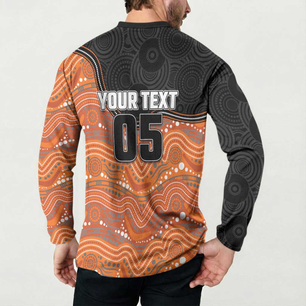 Custom Tigers Button Sweatshirt Warrior Mascot With Aboriginal Indigenous