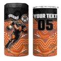 Custom Tigers 4 in 1 Can Cooler Tumbler Warrior Mascot With Aboriginal Indigenous