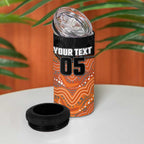 Custom Tigers 4 in 1 Can Cooler Tumbler Warrior Mascot With Aboriginal Indigenous