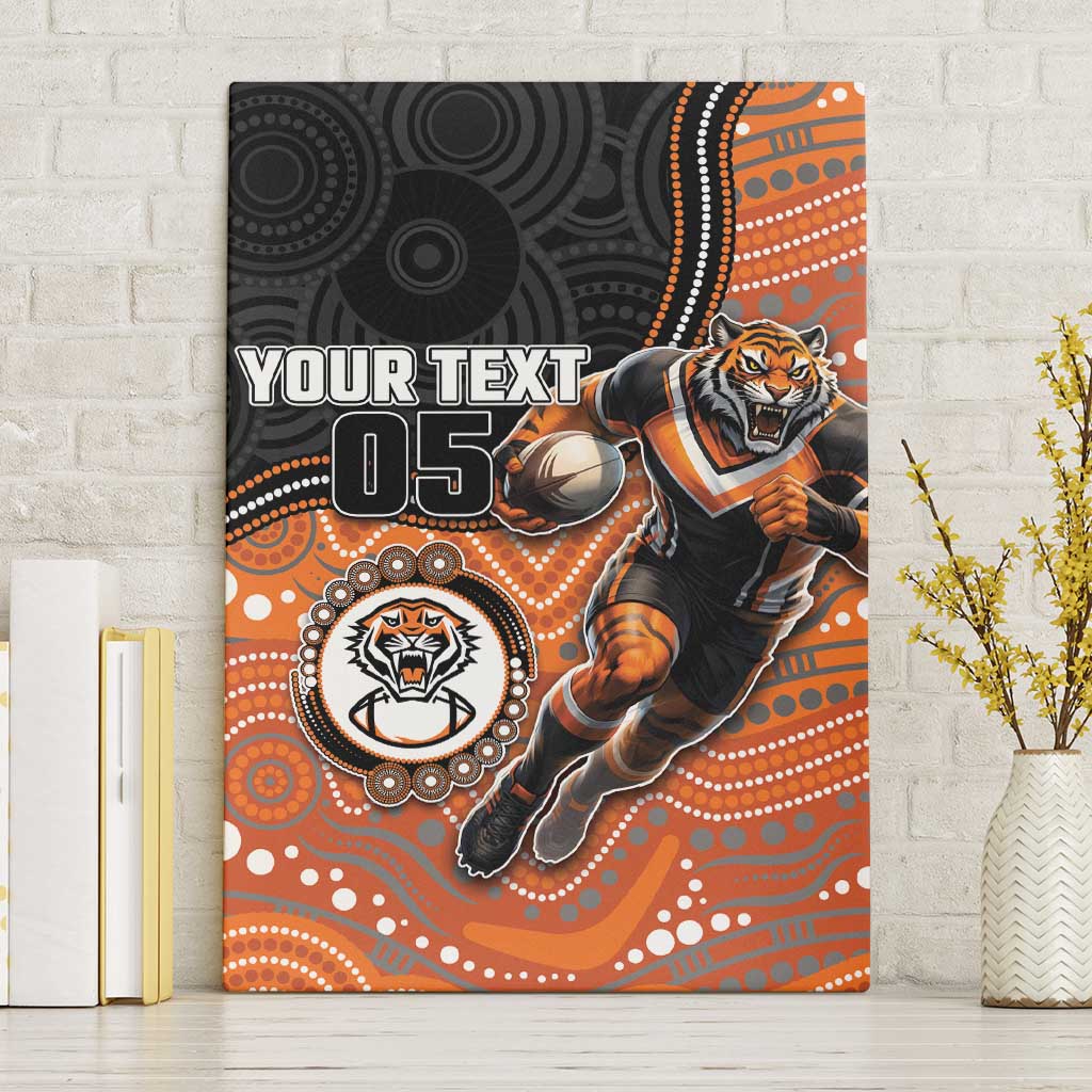 Custom Tigers Canvas Wall Art Warrior Mascot With Aboriginal Indigenous