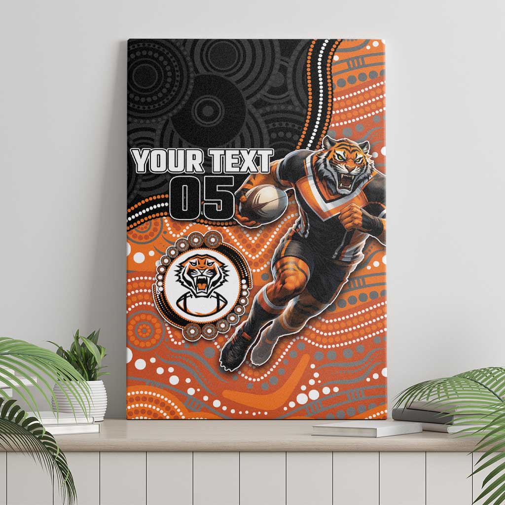 Custom Tigers Canvas Wall Art Warrior Mascot With Aboriginal Indigenous