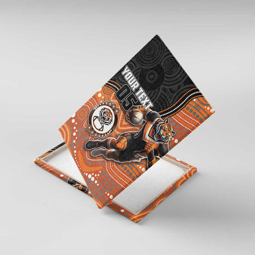 Custom Tigers Canvas Wall Art Warrior Mascot With Aboriginal Indigenous