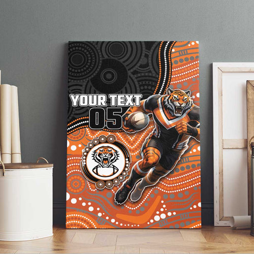 Custom Tigers Canvas Wall Art Warrior Mascot With Aboriginal Indigenous