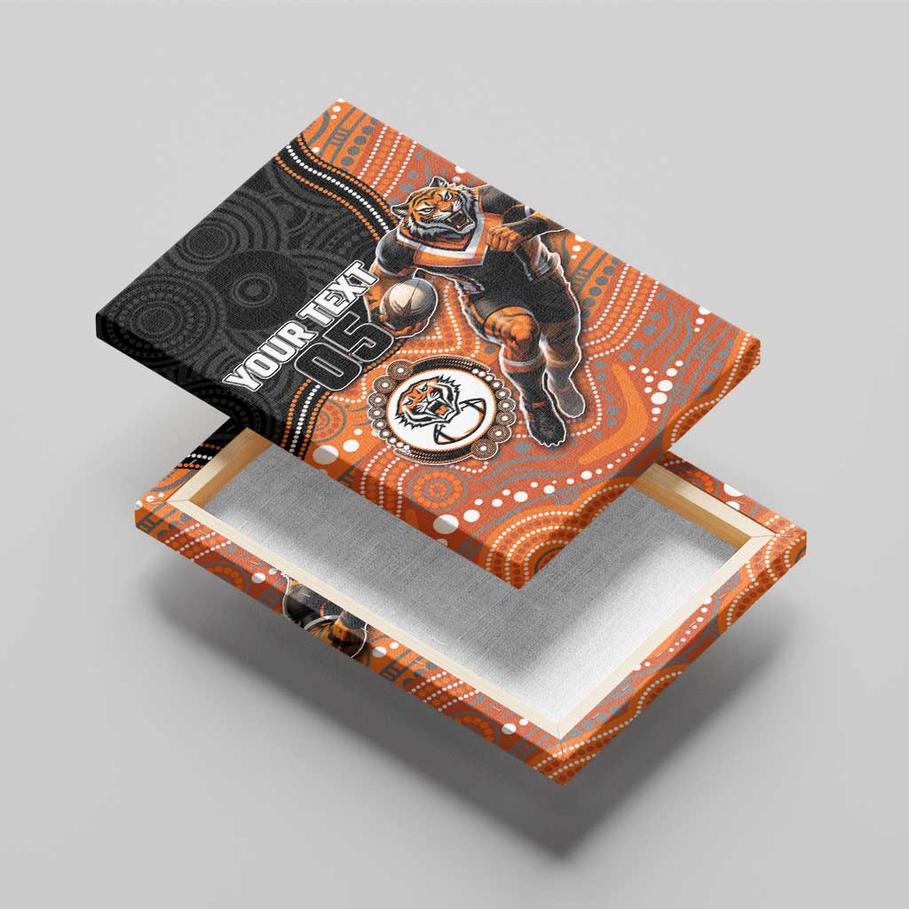 Custom Tigers Canvas Wall Art Warrior Mascot With Aboriginal Indigenous