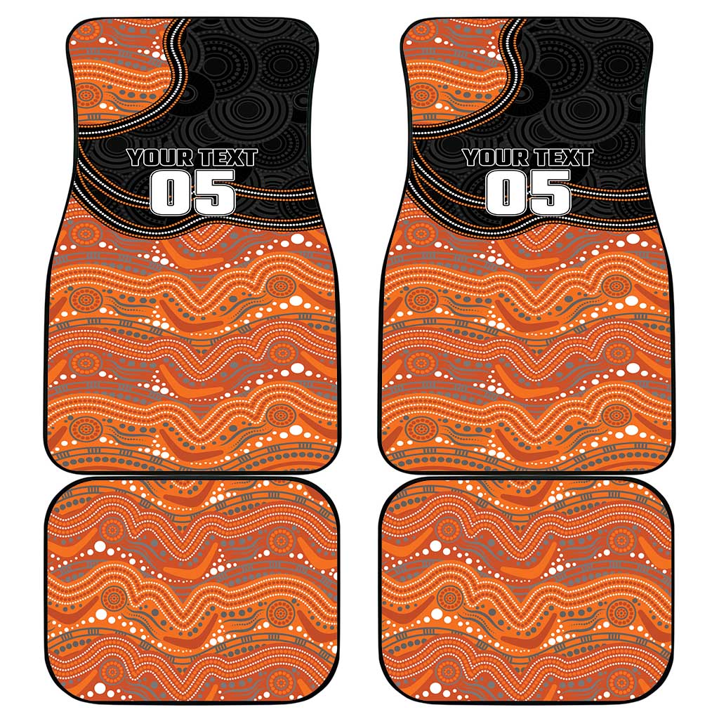 Custom Tigers Car Mats Warrior Mascot With Aboriginal Indigenous