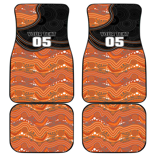Custom Tigers Car Mats Warrior Mascot With Aboriginal Indigenous