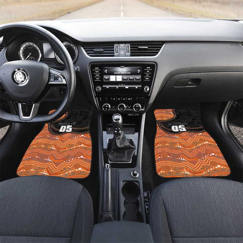 Custom Tigers Car Mats Warrior Mascot With Aboriginal Indigenous