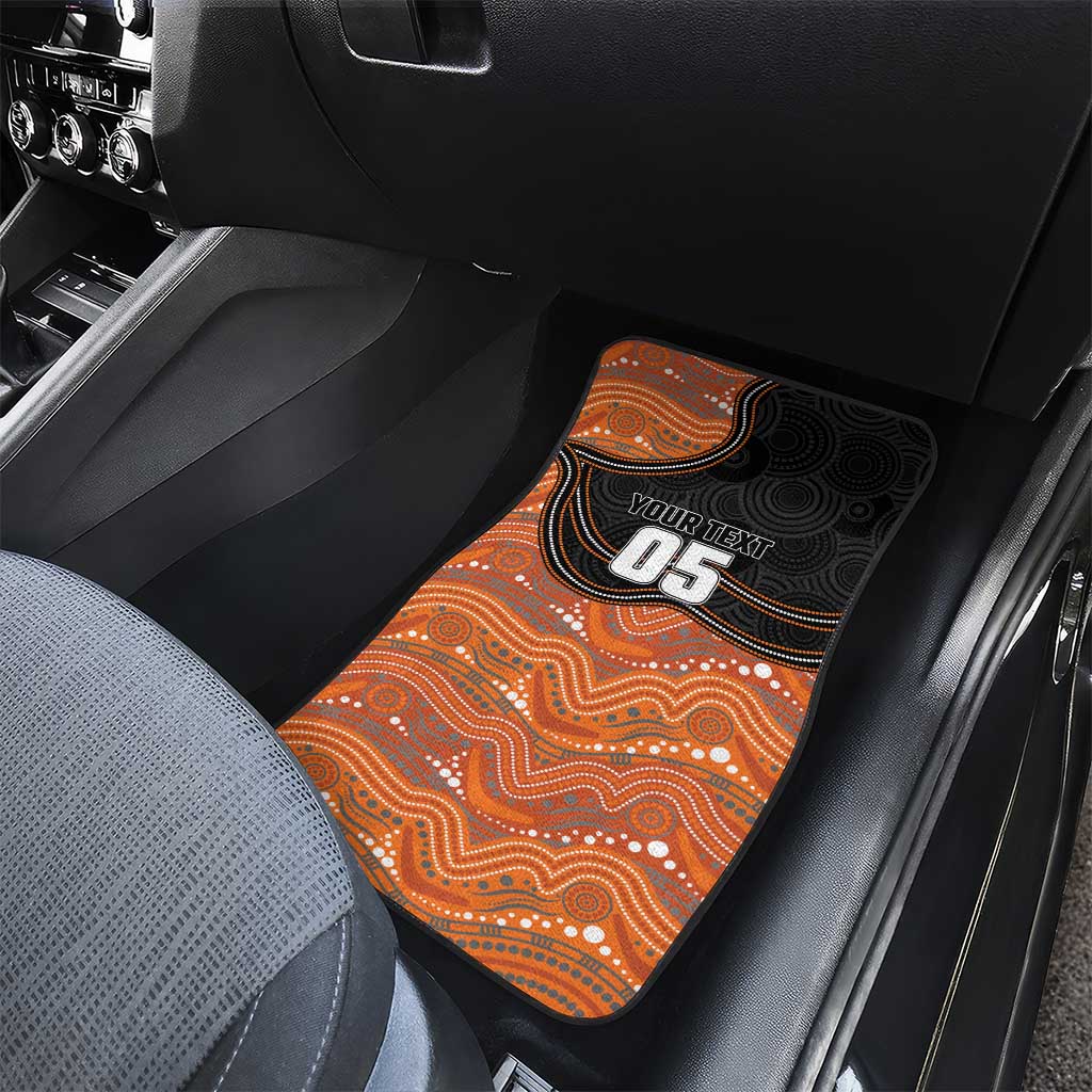 Custom Tigers Car Mats Warrior Mascot With Aboriginal Indigenous