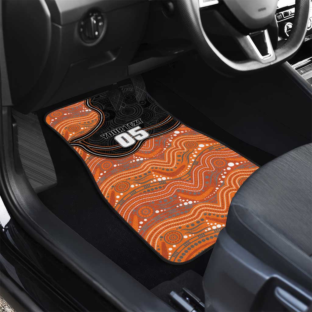 Custom Tigers Car Mats Warrior Mascot With Aboriginal Indigenous