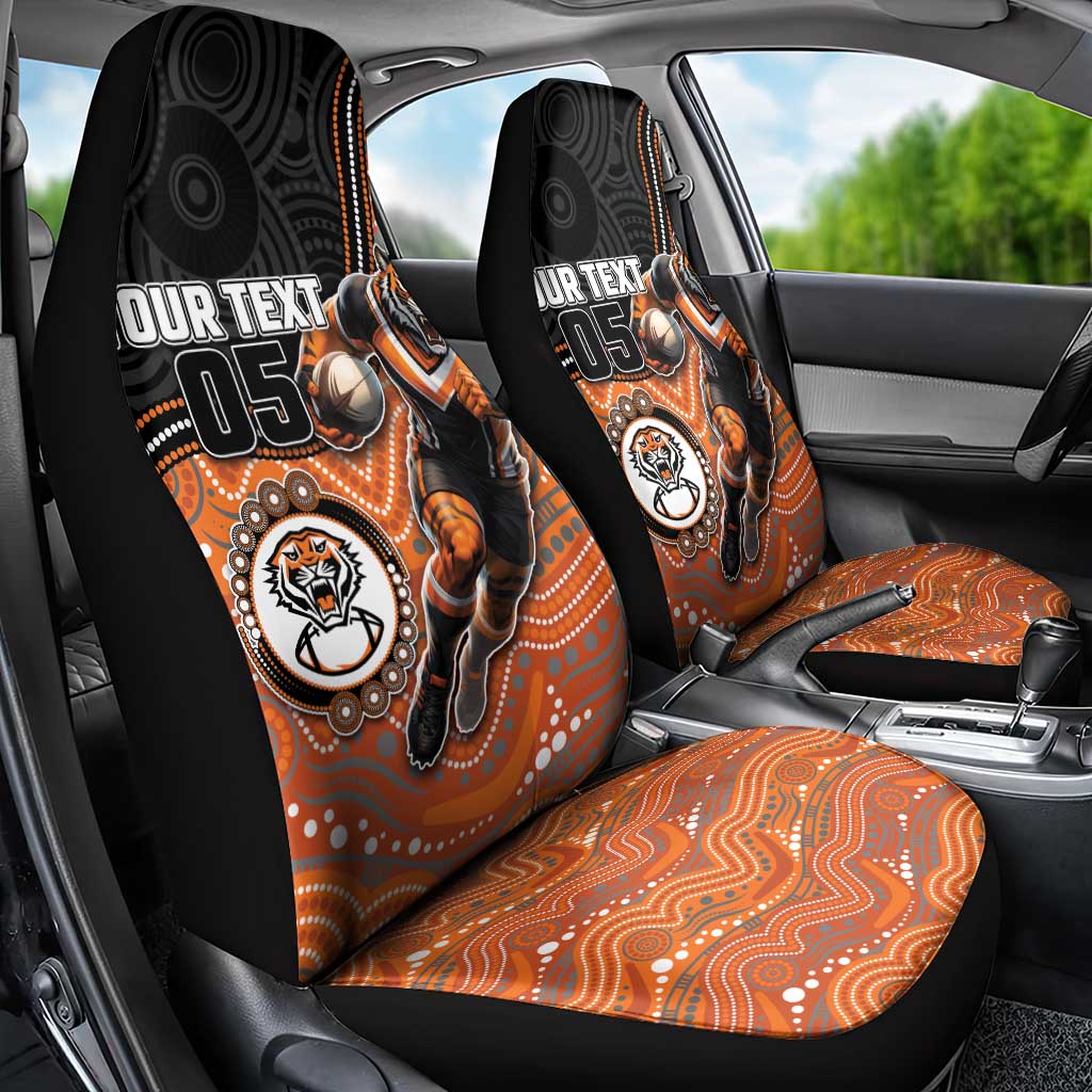 Custom Tigers Car Seat Cover Warrior Mascot With Aboriginal Indigenous