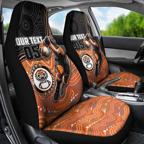 Custom Tigers Car Seat Cover Warrior Mascot With Aboriginal Indigenous