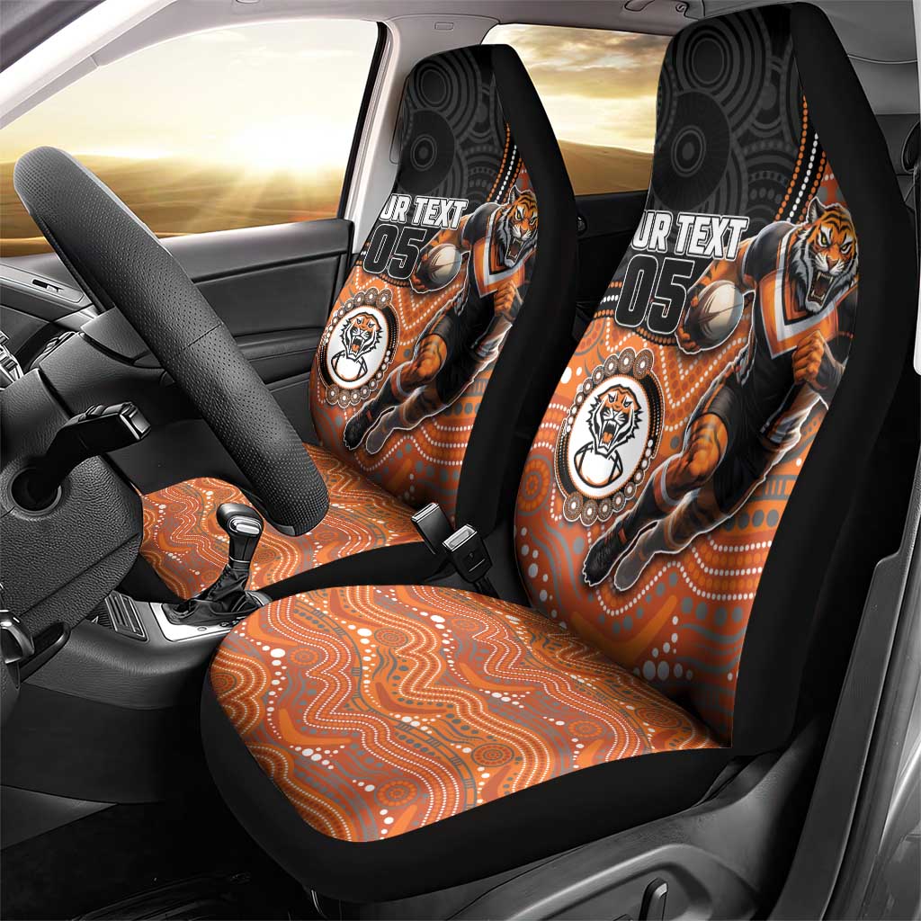 Custom Tigers Car Seat Cover Warrior Mascot With Aboriginal Indigenous