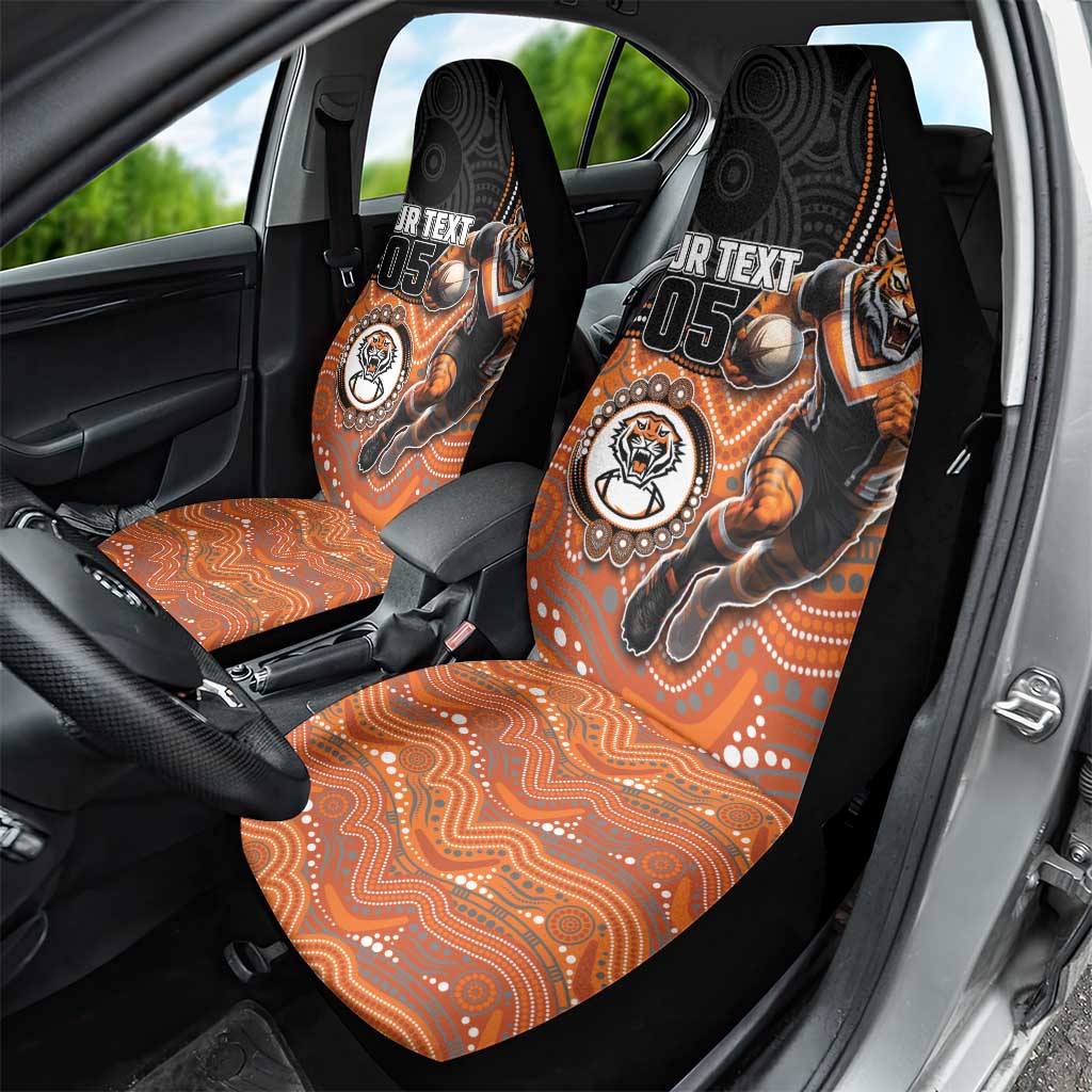 Custom Tigers Car Seat Cover Warrior Mascot With Aboriginal Indigenous