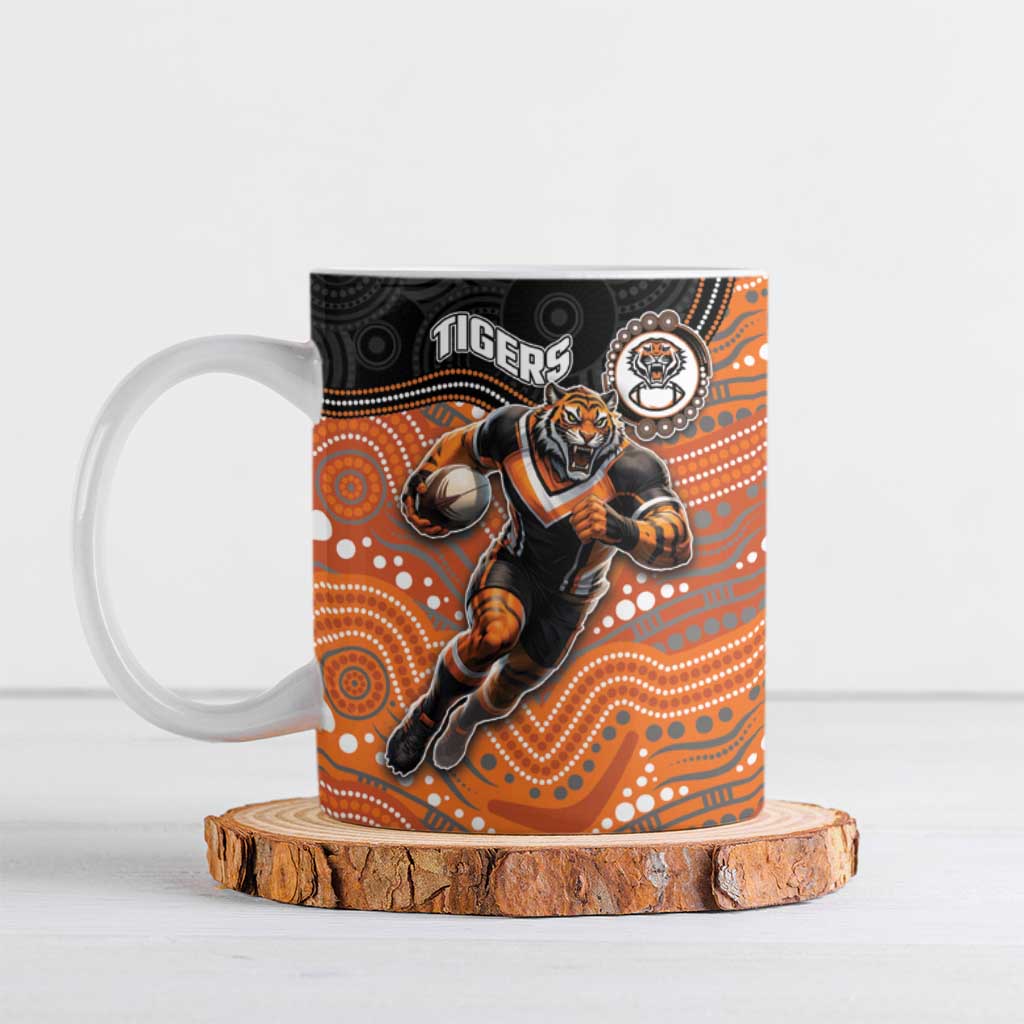Custom Tigers Ceramic Mug Warrior Mascot With Aboriginal Indigenous